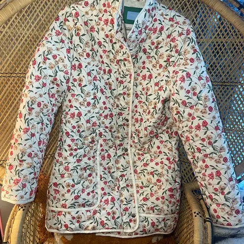 Draper James 🌷🎀Women’s RSVP White Floral Quilted Jacket LNC Small