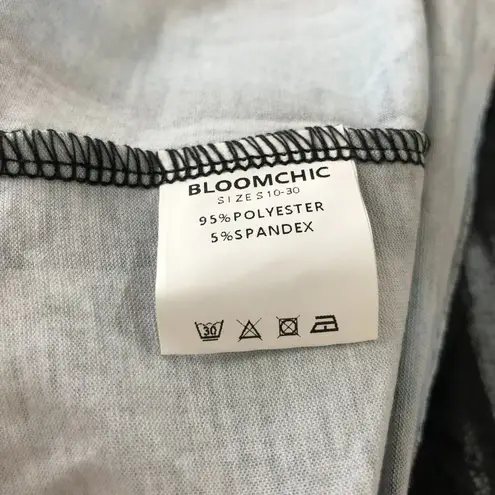 Bloomchic Striped Contrast Dolman Sleeve V Neck T-Shirt Blue Black 12