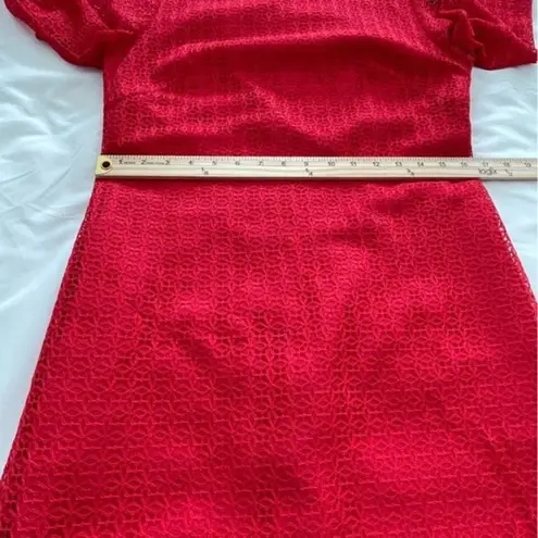 Trina Turk  Red Eyelet Dress Size 6 Peekaboo Back Cut Out