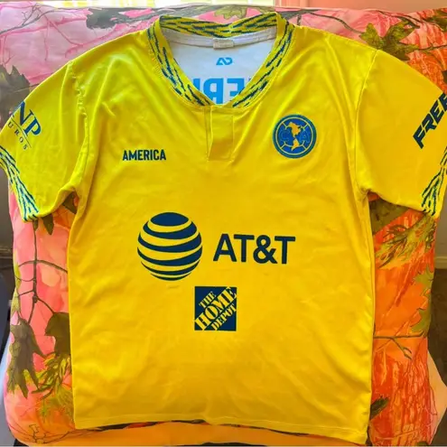 yellow america soccer / fútbol short sleeve jersey t shirt