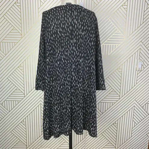 Clara Sun Woo Black Brushstroke Printed Knit Tunic Dress Size US Medium
