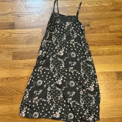 Treasure & Bond Women 8 Brown Tan Floral Print Spaghetti Strap Shift Dress