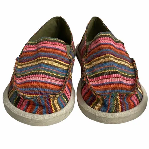 Sanuk  Women’s Sz 4 Multicolor Southwest Western Tribal Print Slip On Loafers