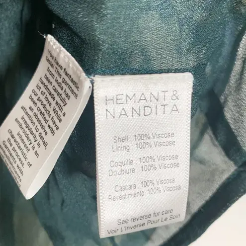 Hemant and Nandita Della Satin Mini Dress Size XS Blue