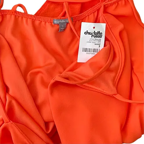 Charlotte Russe NWT  Orange Wrap Bodysuit Size S