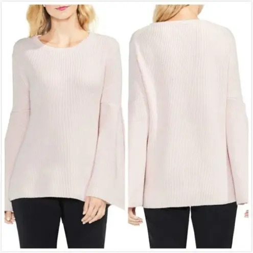 Vince Camuto New‎  All Over Rib Bell Sleeve Womens Sweater Size S Pink Blush