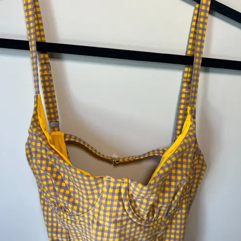 We Wore What NWT Danielle 3.0 One-Piece Swimsuit | Belted Seersucker | Size L