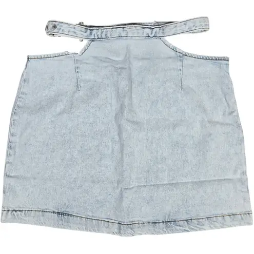 We Wore What Denim Cut Out Mini Skirt Super Light S NWT