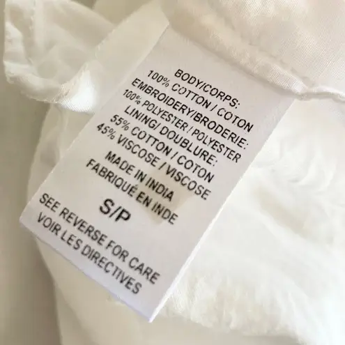 Cami NYC Carolina Floral Applique White Long Sleeve Mini Dress Size Small