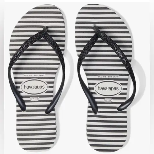 Havaianas NEW! Slim Glitter Stripes Flip Flop Sandal