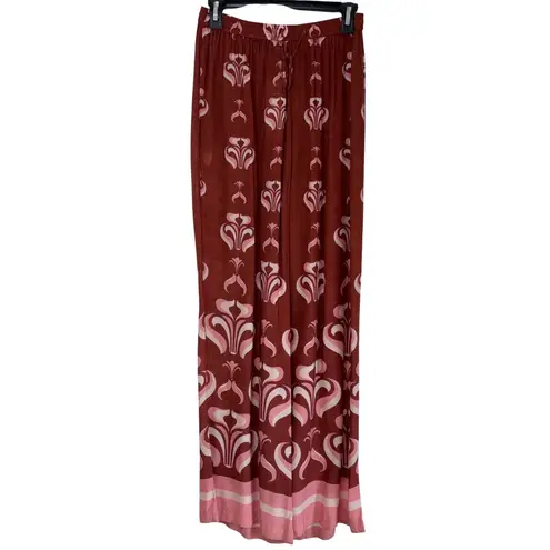 ADRIANA DEGREAS Vintage Lily Wide Leg Pant in in Unique Medium New Womens Orange