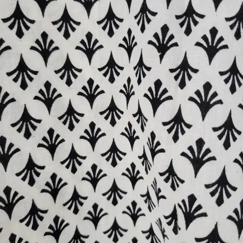 Soch Womens Dress M Black White Allover Print Round Neck 3/4 Sleeve Shift Tunic Size M