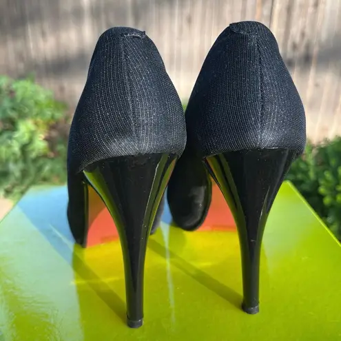 Black Shimmer Hidden Platform Pump Women’s Heels size EU39/US 8 EUC like new