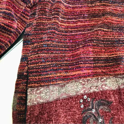 Flashback Vintage 90s Tapestry Jacket Velvet Blazer Ribbed Sequin Embroidered L