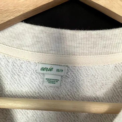 Aerie  cheetah print beige pink white patterned crewneck sweater women's size XS - Image 5