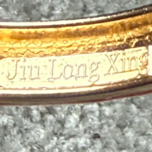 Clamper Style Bracelet Red Color Flower Pattern Accent Multicolor Enamel Painted