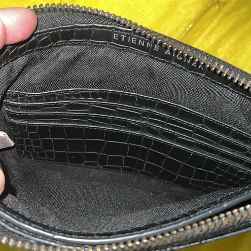 Etienne Aigner Croc Embossed Large Clutch