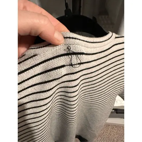 ALC Frank A.L.C Women's Striped Short Sleeve Round Neck Shift Dress Black White Size Small