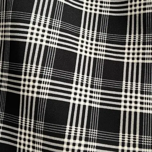 Tiffany and Grey Black White Plaid Kimono Cardigan Drape Open Front 3/4 Sleeves