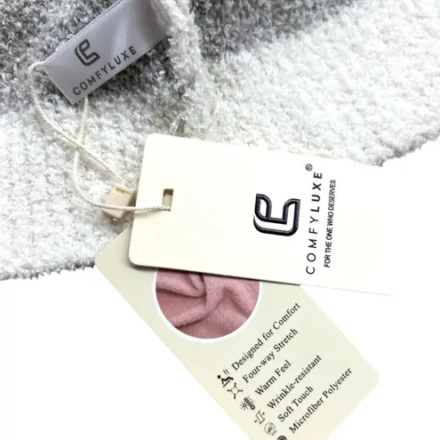 Comfyluxe Leopard Print Luxury Soft Robe Cream Ivory Gray One Size NWT