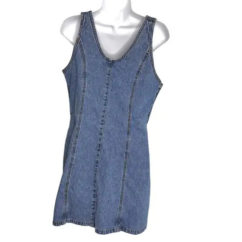 Jordache Vintage Denim Overall Mini Jumper Dress 7/8