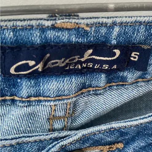 Y2K Vintage Embellished Embroidered Beaded Flare Jeans Low Rise 2000s Fairy Boho Blue Size 27