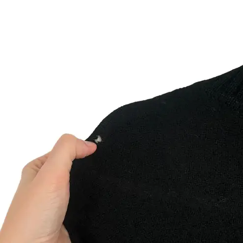 Clothes by Revue Black 100% Wool Sweater Poncho Pockets FLAW Womens Size Medium