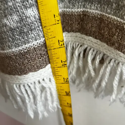 Alfred Dunner Striped Fringe Sweater Cozy Knit Classic Cottagecore Boho Large