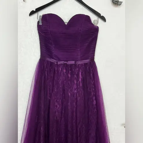 Unbranded Elegant Formal Purple Lace Strapless Evening Gown Size 8
