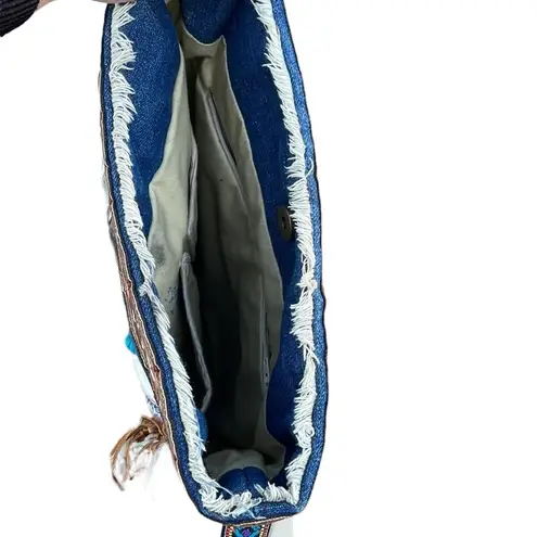 Catena handmade BOHO crossbody bag purse beadwork leather fringe