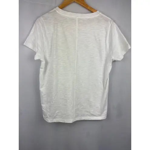 J.Crew White Girlfriend Tee Size L 100% Cotton New With Tags Made In Philippines