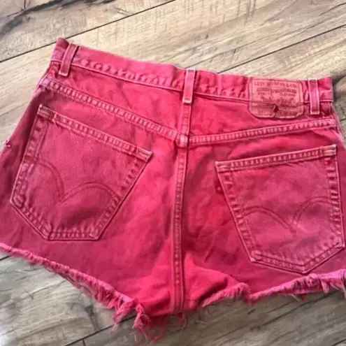 Levi's Levi Red Cut Off Denim Shorts 