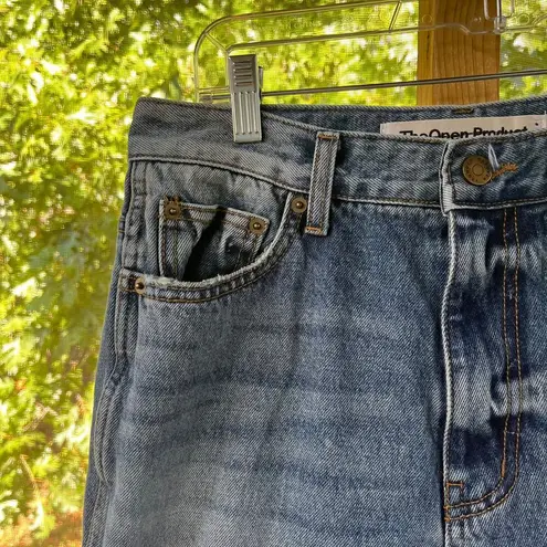 TheOpen Product Women's Super High Rise Ripped Knee Jeans Size 2 (30" Waist) Blue