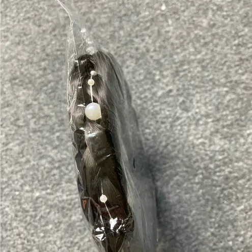 Braided Hair Headband with Pearls – Black Natural Look Costume Cosplay Accessory