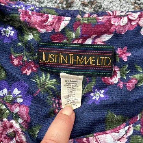 Vintage Just In Thyme LTD Cropped Quilted Button Down Top Purple 16