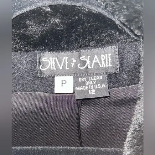 Steve by Searle Vintage Penny Lane Black Wool Cashmere Blend Satin sz P12