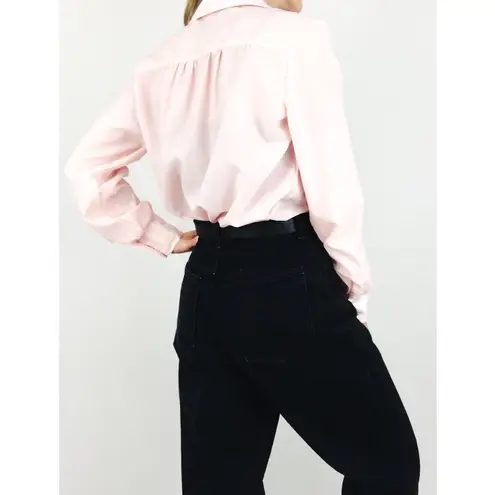 Vintage Sheer Pleated Blouse in Light Pink | Size L Size L