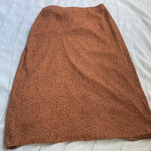 Nine West  brown and black animal print midi skirt.