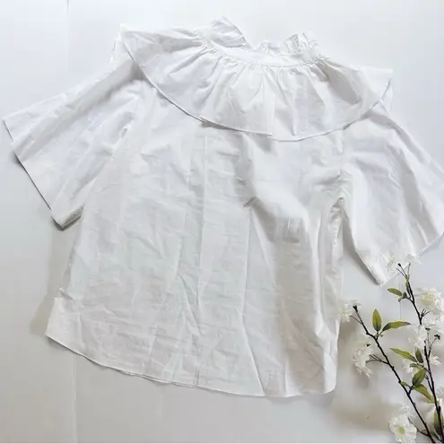 Chloé NEW See By Chloe Women’s White Cotton Poplin Short Sleeve Blouse Top Size 8