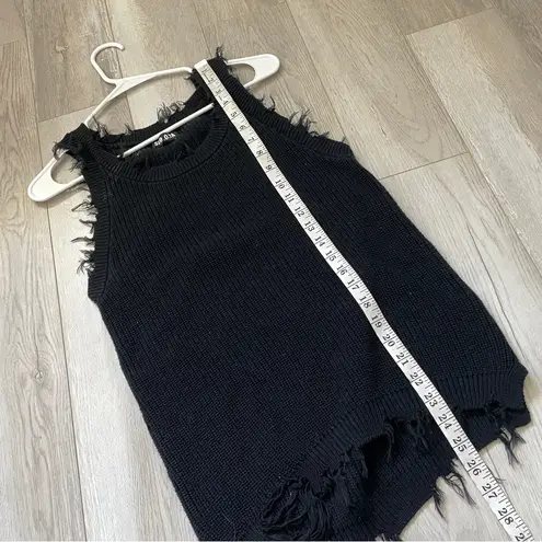 SER.O.YA Distressed Tank cotton knit womens Black (small) chic boho vacation