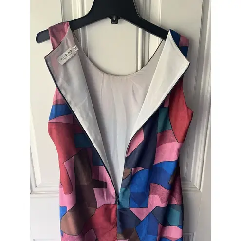 Molly Bracken Lili Sidonio Cubism Art Deco Colorful Shift Dress Size Medium