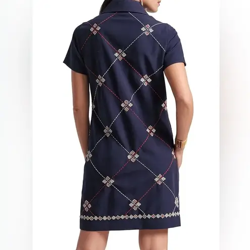 Frances Valentine Mabel Beaded Zip Front Mini Dress Navymulti 3X Blue