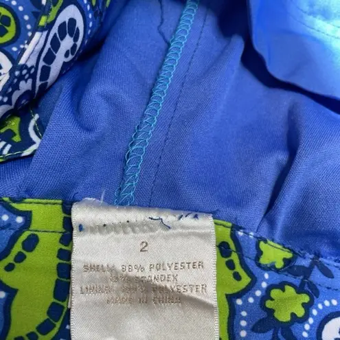 EP Pro Golf Skort Womens 2 Blue Green Paisley Print Side Zip Pockets