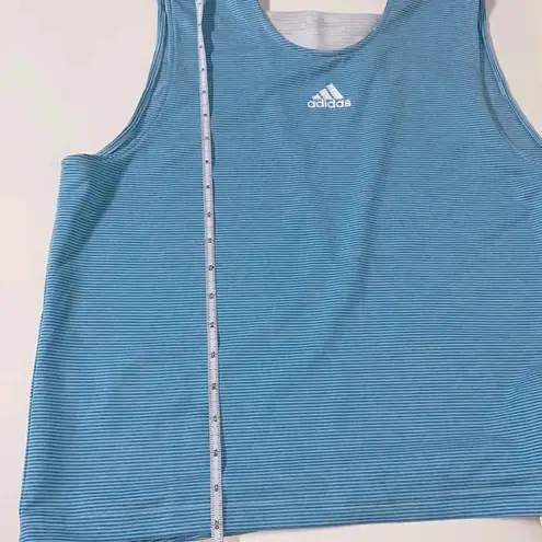 Adidas NWT  top women’s medium blue white sleeveless tank top gym clothes workout