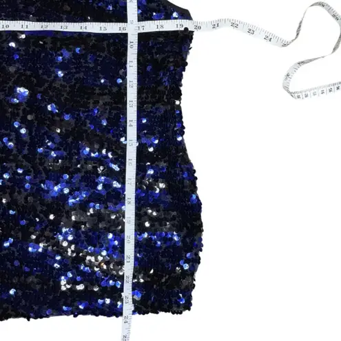 Connected Apparel Black Blue Sleeveless Sequin Shimmer Tank Top Blouse Plus 16