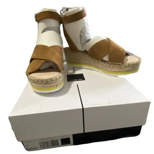 Dolce Vita Brown Suede Lacy Espadrille Wedge Sandal Size 8.5