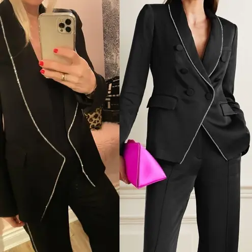 Veronica Beard Dickey Jacket with Crystal Trim in Black Size 6