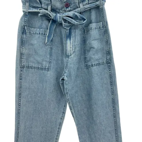 Amo Utility Pants Jeans Paper Bag Belted Lucky Charm Wash Blue Size 27