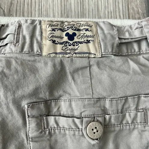 Disney Vintage Walt  World Roll Up Cargo Safari Cropped Cargo Pants | Khaki | XL