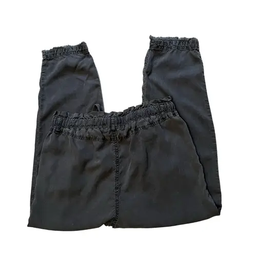 Bella Dahl Ruffle Drawstring Waistline Pull On Cropped Pant Frayed Hem, …